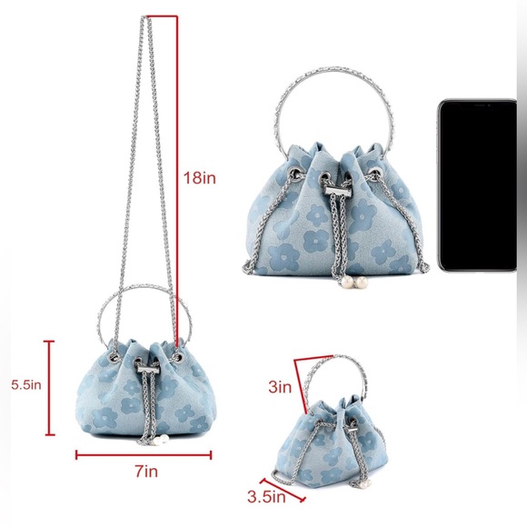 NWT Rhinestone Pouch Crossbody Handbag - Picture 6 of 6